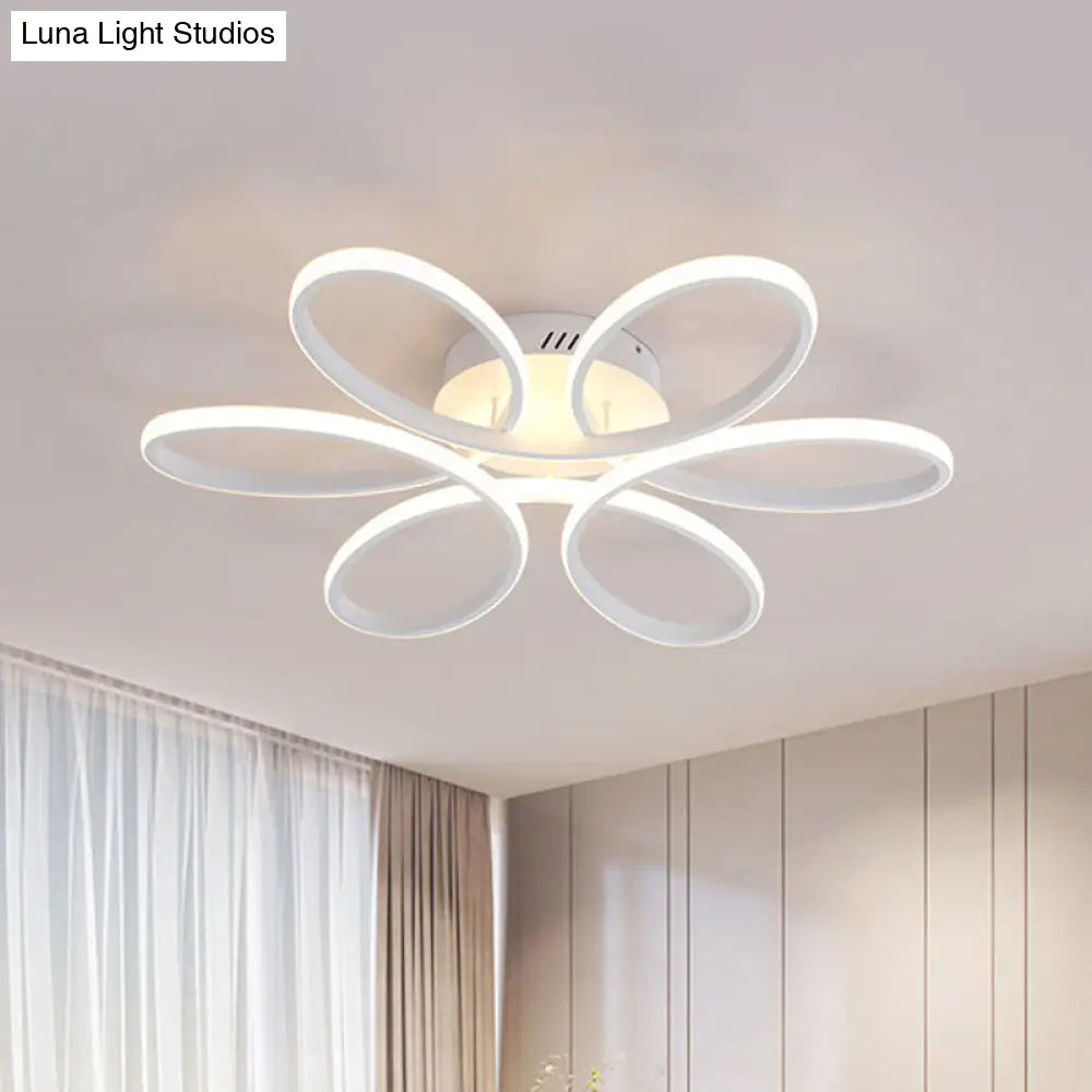 DecorBites™ DecorBites™ Modern White Blossom Flush-Mount LED Ceiling Lamp (23/29 Inches) for Living Room