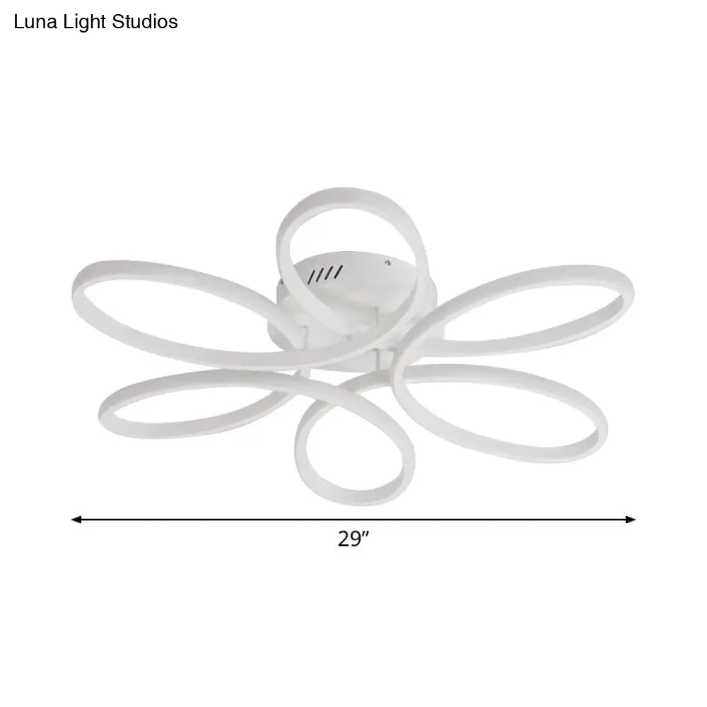 DecorBites™ DecorBites™ Modern White Blossom Flush-Mount LED Ceiling Lamp (23/29 Inches) for Living Room