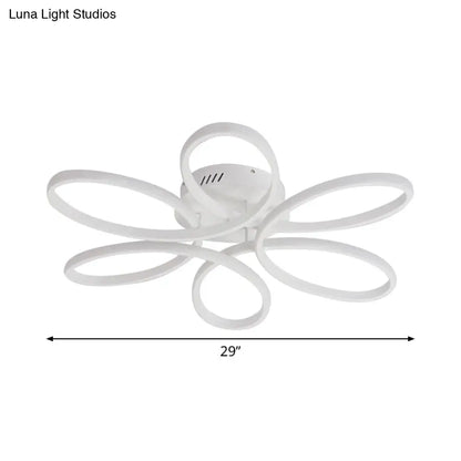 DecorBites™ DecorBites™ Modern White Blossom Flush-Mount LED Ceiling Lamp (23/29 Inches) for Living Room