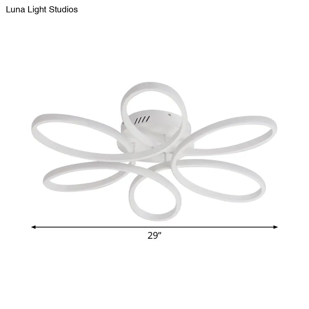 DecorBites™ DecorBites™ Modern White Blossom Flush-Mount LED Ceiling Lamp (23/29 Inches) for Living Room