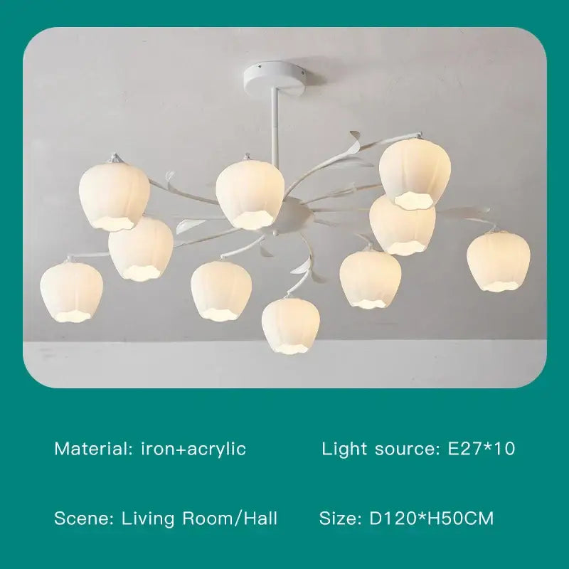 Modern white branch ceiling chandelier with apple-shaped pendant design in iron and acrylic for living room decorbites branch ceiling