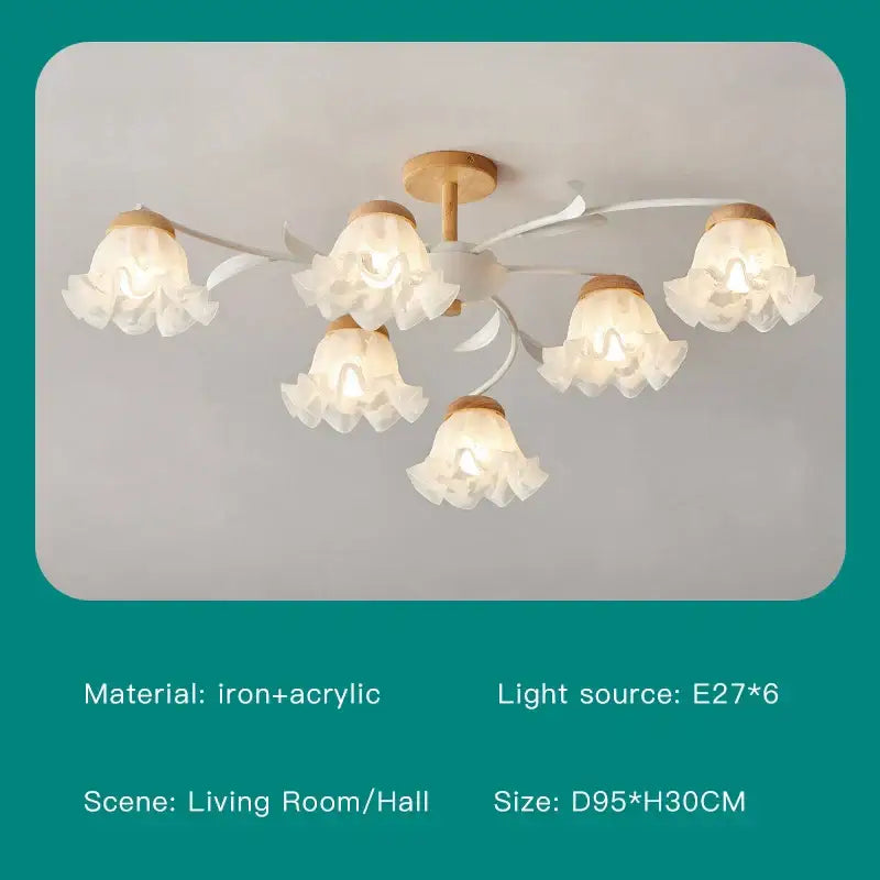 Modern white branch ceiling chandelier with light wood tones and delicate acrylic petals for living room decorbites branch ceiling