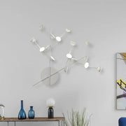 Modern white branch metal wall light sconce with 16 LED bulbs and circular fixtures for living room use