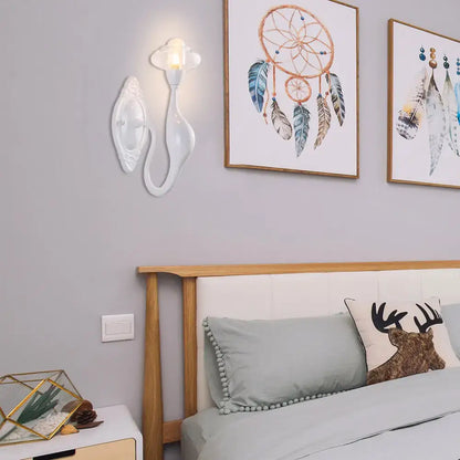 Modern white ceramic cloud sconce light with clear glass oval and elegant curved design for 220v-240v 110v-120v use