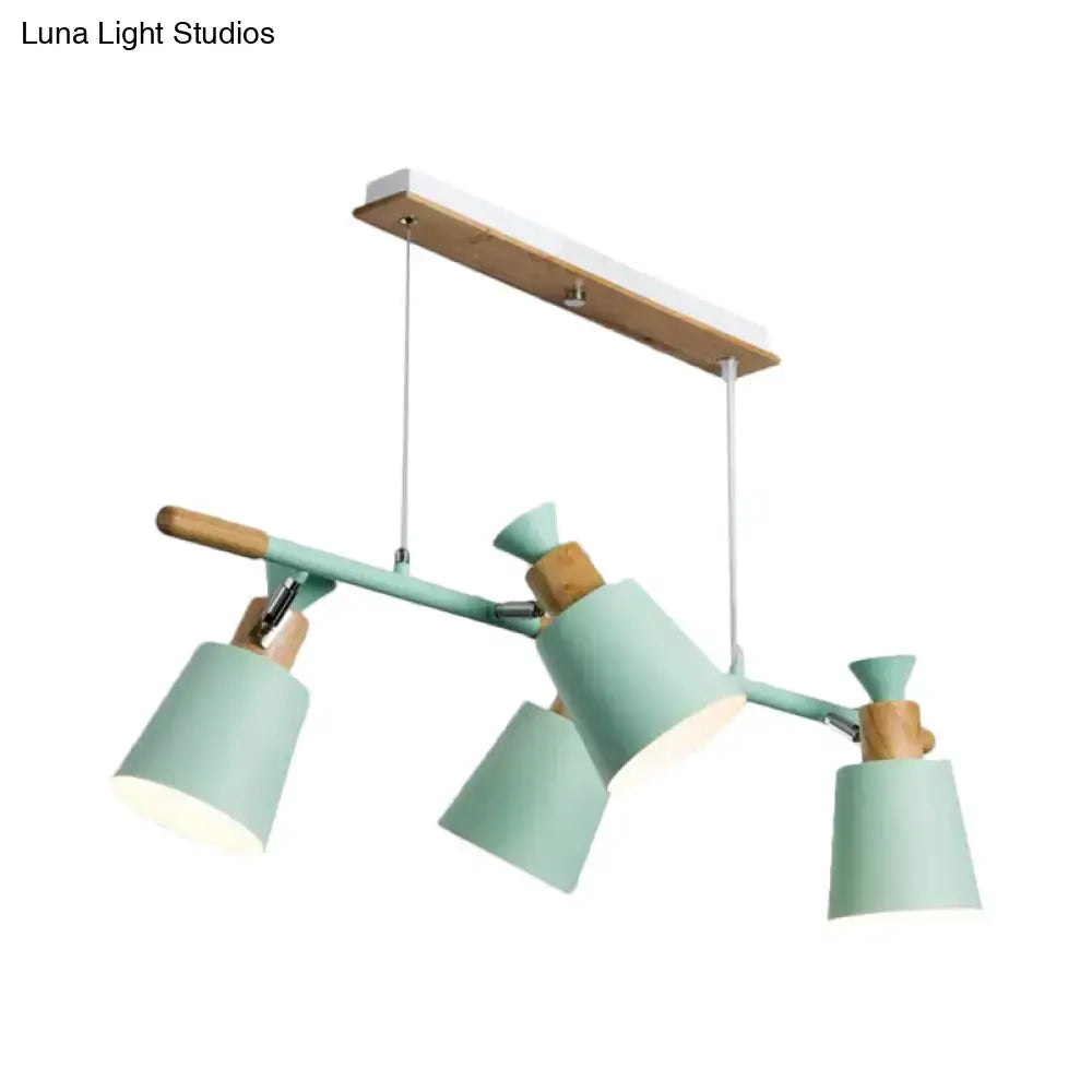 Modern mint green decorbites island light with wooden accents and adjustable tapered shade for kitchen dining room e26 e27