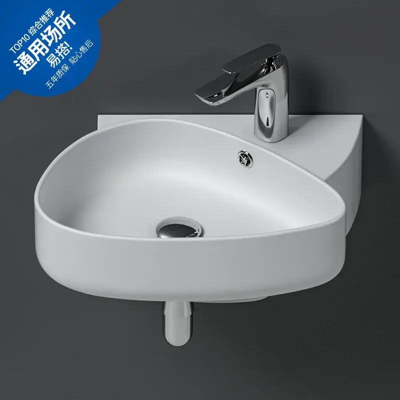 Modern white ceramic wall mounted wash basin with a sleek chrome faucet for stylish bathroom decorbites ceramic wall use