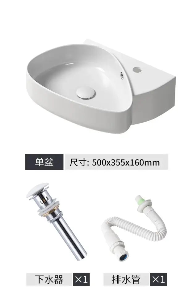 Modern white ceramic wall mounted wash basin with integrated drain for bathroom decorbites ceramic wall use