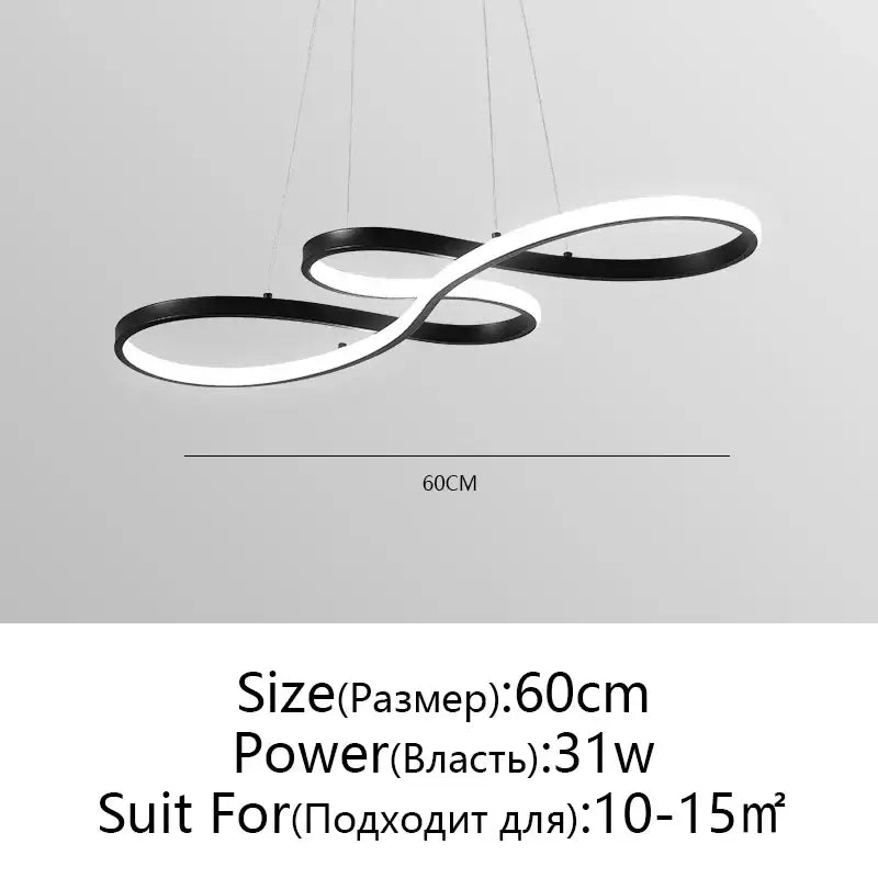 Modern white and black decorbites circle led infinity pendant light fixture for living room circle led chandelier decorbites circle