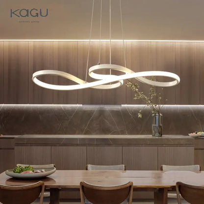 Modern white circle led chandelier with sleek white acrylic infinity-loop pendant light for decorbites circle led decorbites circle
