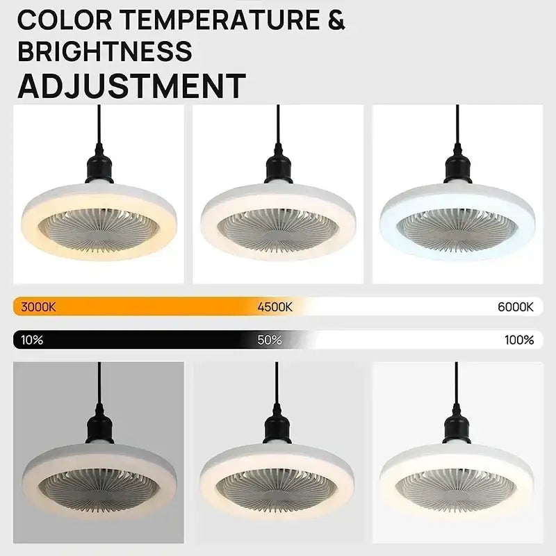 Modern white circular ceiling fan with light e27 base featuring adjustable color temperature by decorbites ceiling fan