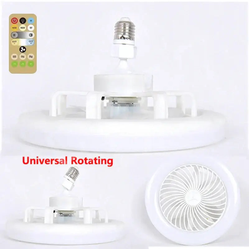 Modern white circular decorbites ceiling fan with integrated led light and remote control for bedroom use e27 base