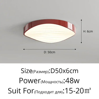 Modern white circular chandelier with red oval glossy ceiling light and white diffused lighting decorbites circular chandelier