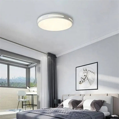 Modern white circular led ceiling aluminium lights with sleek minimalist design for bedroom decorbites ceiling aluminium