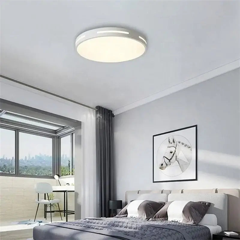 Modern white circular led ceiling aluminium lights with sleek minimalist design for bedroom decorbites ceiling aluminium