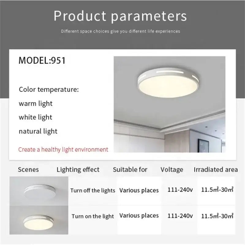 Modern white circular led ceiling aluminium light with sleek design and warm lighting decorbites ceiling aluminium