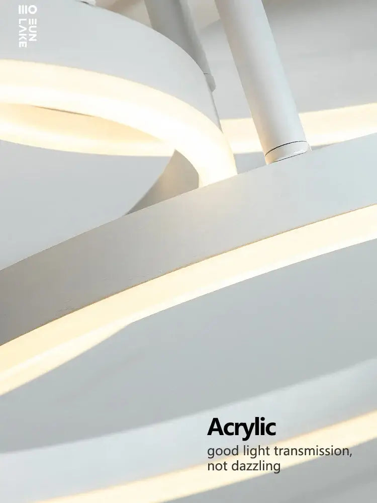 Modern white acrylic spiral decorbites ceiling lamp set with warm diffused lighting for bedroom ceiling lamp decorbites ceiling