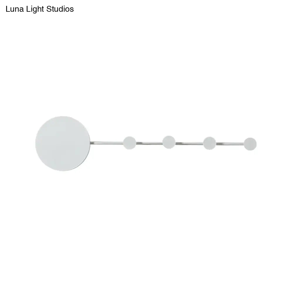Minimalist modern silver metallic wall lamp with circular mirrors and led bulb included light fixture for bedroom