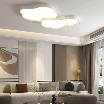 Modern white cloud ceiling chandelier with soft glow by decorbites ideal for bedroom or living room decor