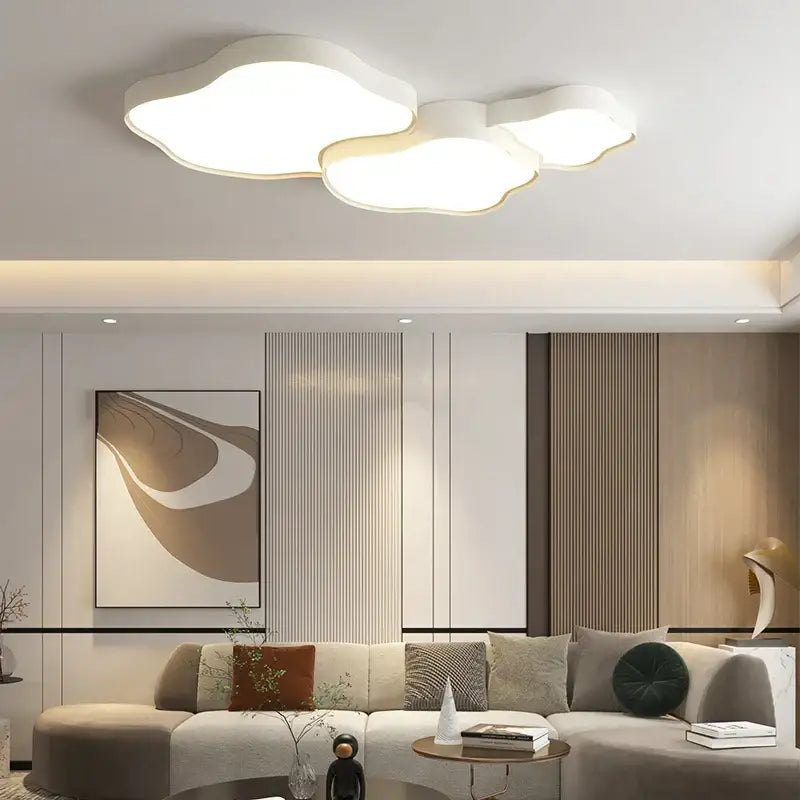 Modern white cloud ceiling chandelier by decorbites featuring a minimalist design for bedroom or living room decorbites cloud ceiling