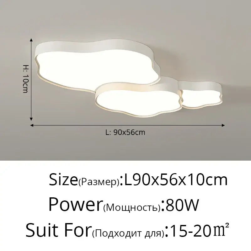 Modern white cloud ceiling chandelier with minimalist led design for bedroom or living room by decorbites cloud ceiling