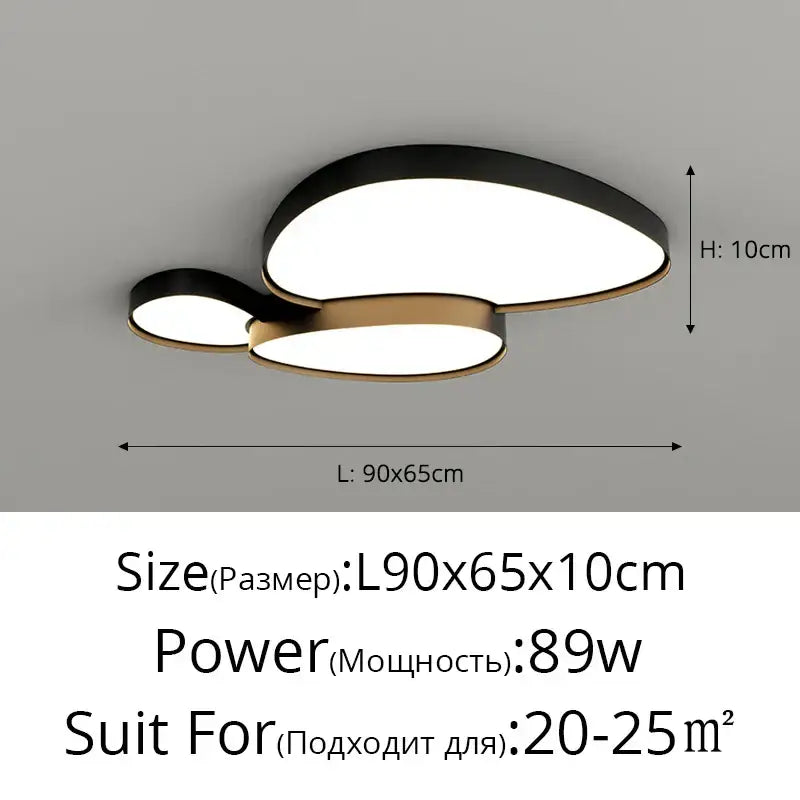 Modern black and gold cloud ceiling lights with led panels designed for living room decorbites cloud ceiling lighting