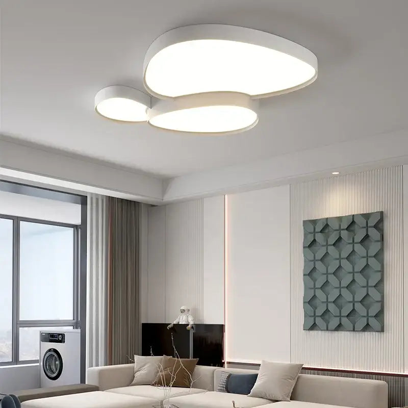 Modern white cloud ceiling lights with sleek oval led panels for living room decorbites ceiling lights design