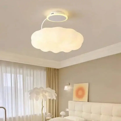 Modern white cloud ceiling lights led nursery bedroom lamp featuring a soft off-white cloud ceiling design with sleek base
