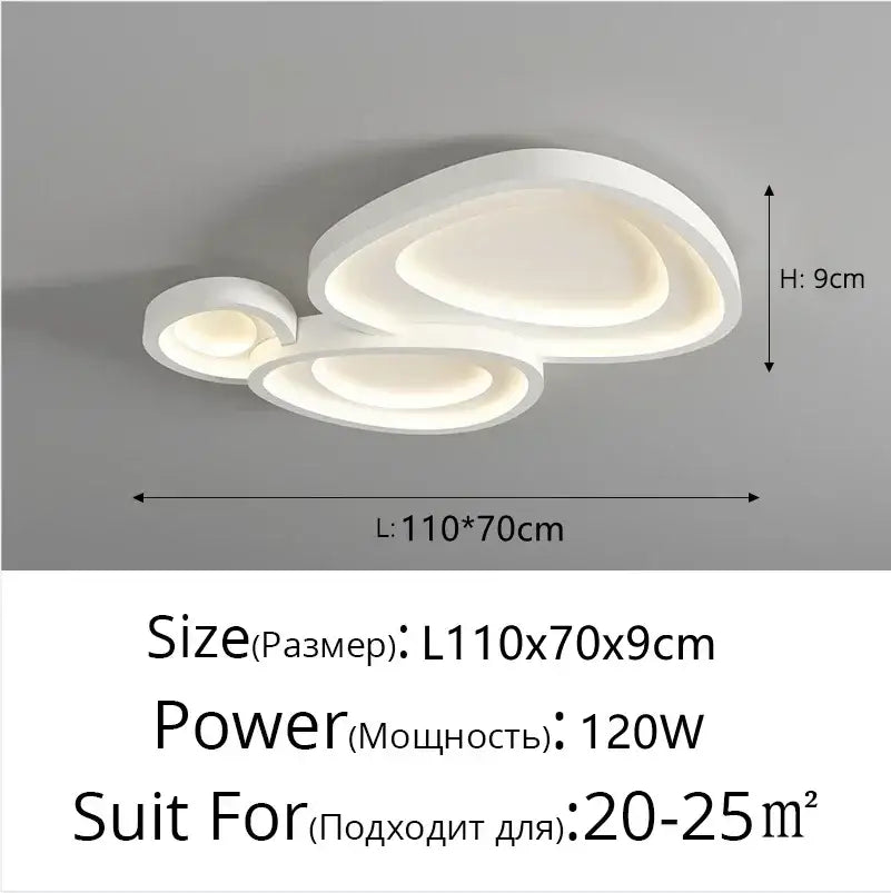 Modern white cloud designer ceiling lights with layered circular led design for living room decorbites ceiling lights