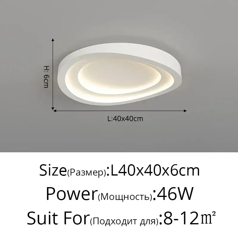 Modern white cloud designer ceiling light with oval led shape and concentric circular design for living room decorbites ceiling lights