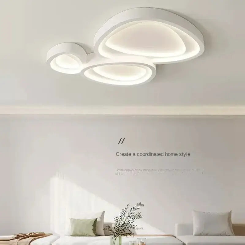 Modern white cloud designer ceiling lights with layered illuminated rings for living room decorbites designer ceiling lights