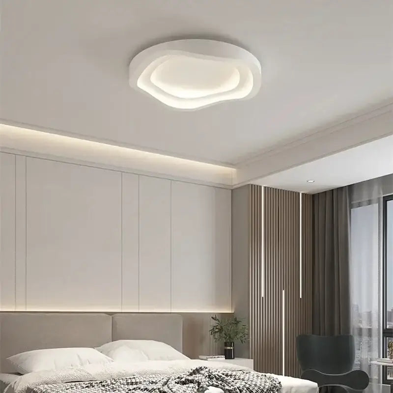 Modern white cloud designer ceiling lights with soft glowing ring for living room decorbites designer ceiling lights