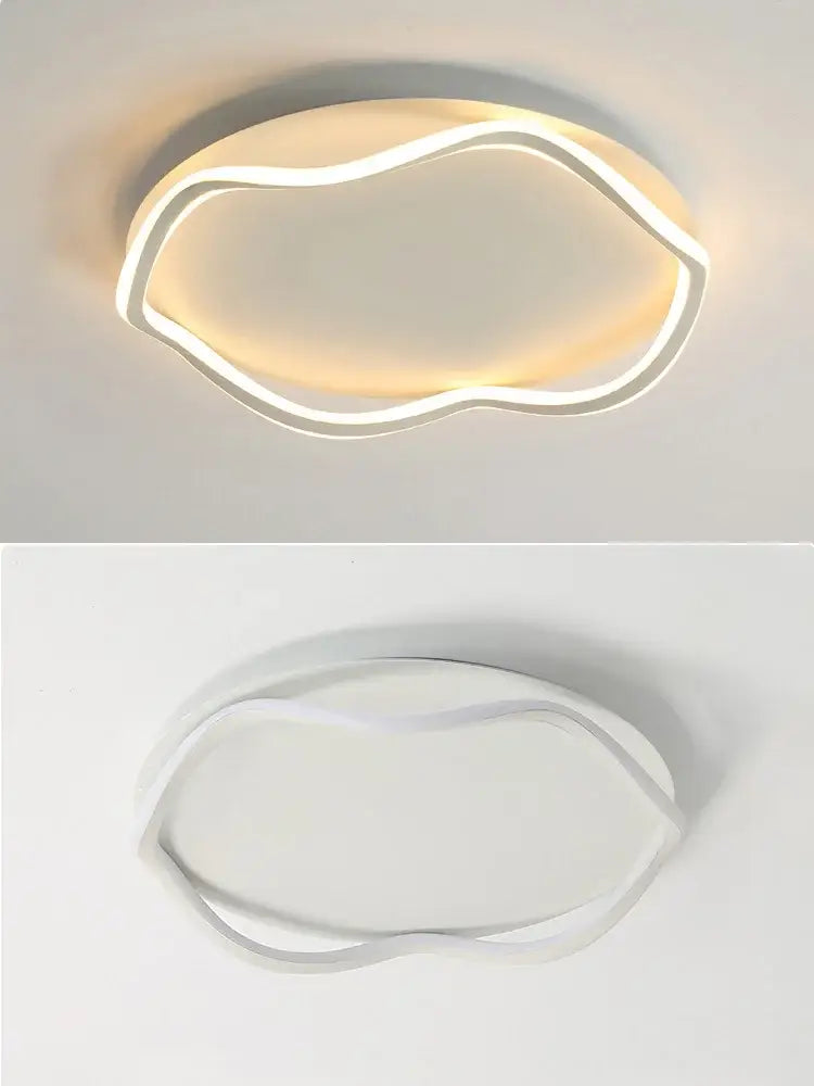 Modern white cloud led ceiling lamp with sleek wavy design and warm glow for minimalist bedroom ceiling lamp