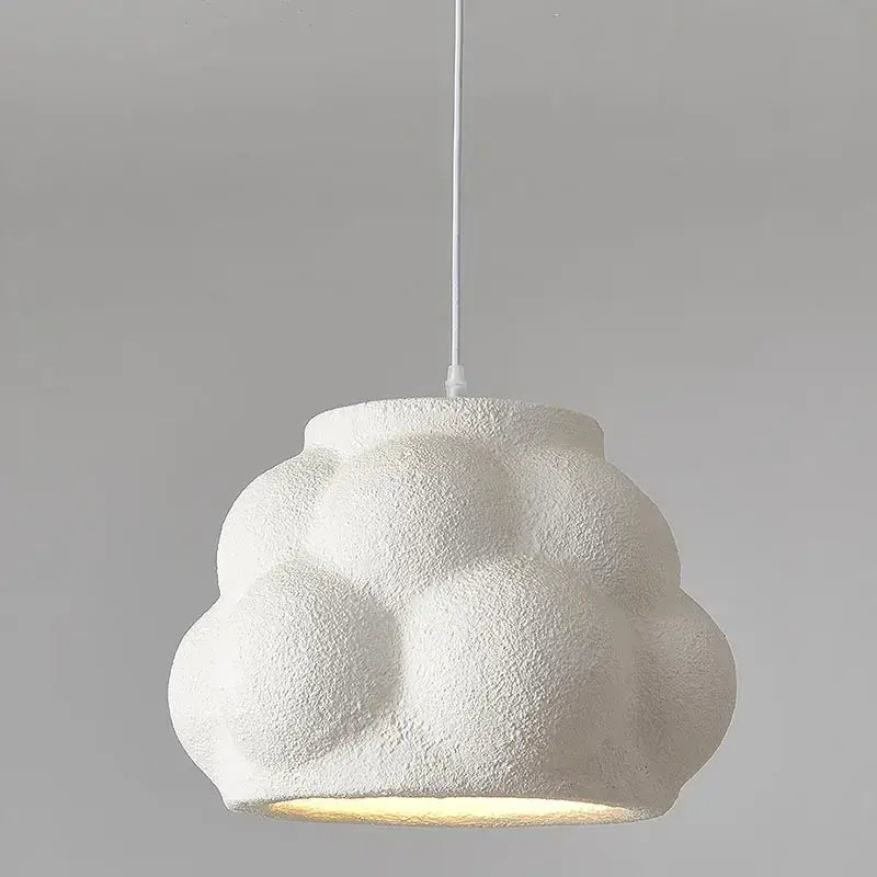 Modern white cloud pendant light with textured matte finish and soft diffused glow for dining room decorbites green nordic