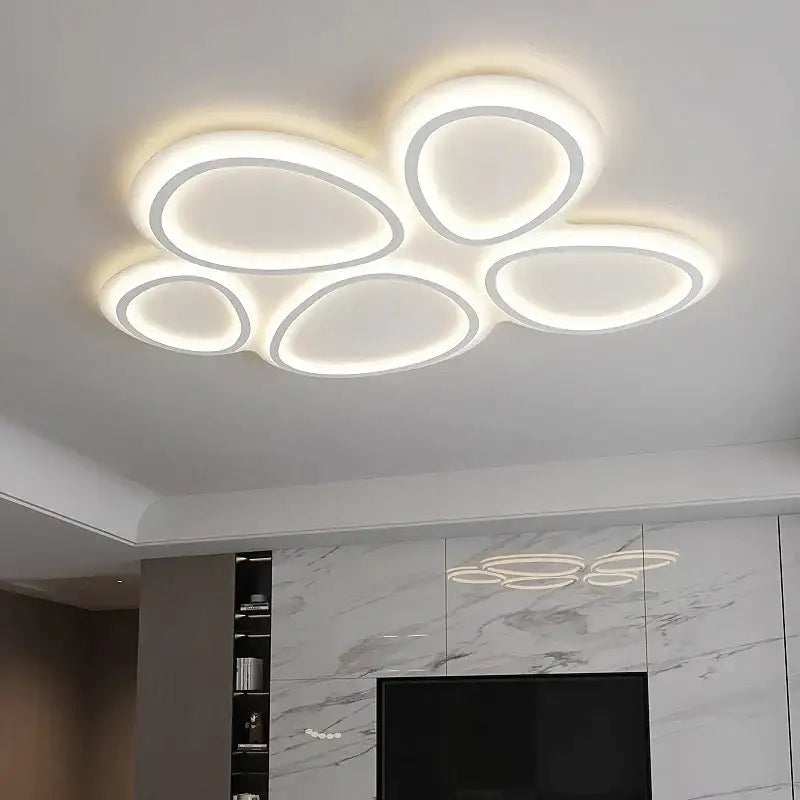 Modern white cloud ring led ceiling light with decorbites circular lumines panel for living room decor