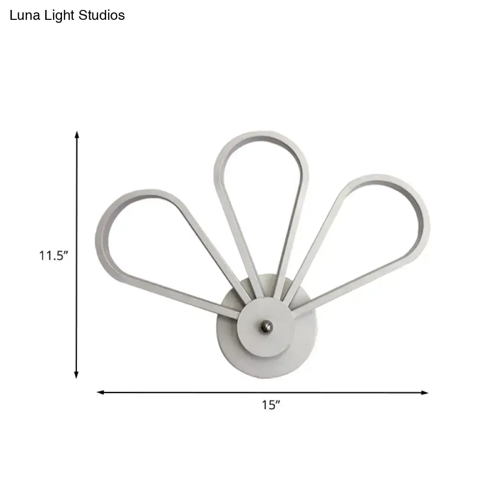 Modern white metal clover fan wall light featuring bedroom wall mount design for elegant wall mount lighting