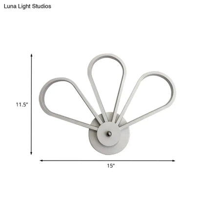 Modern white metal clover fan wall light featuring bedroom wall mount design for elegant wall mount lighting