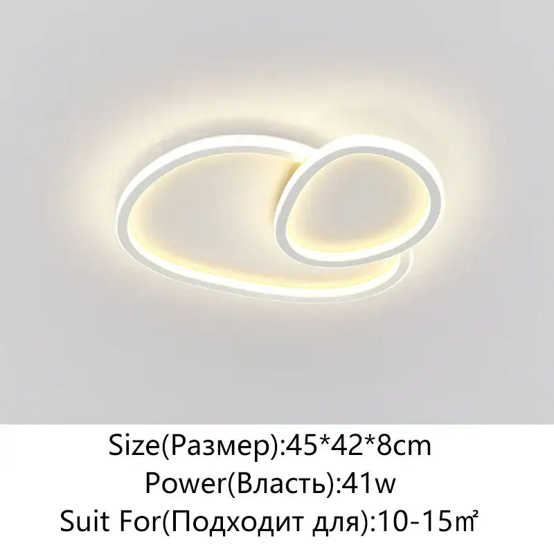 Modern white cobblestone led ceiling light with sleek intertwined oval design emitting warm glow for living room decorbites cobblestone led ceiling