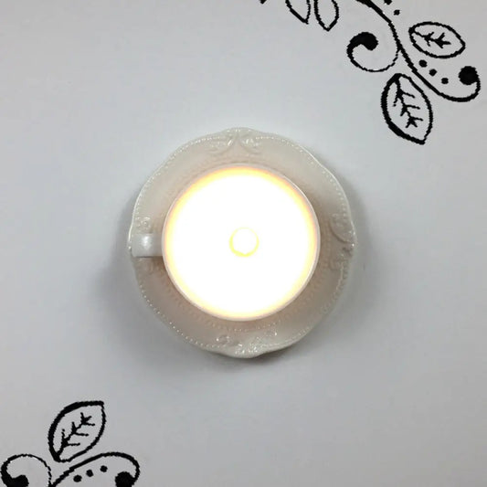 DecorBites™ DecorBites™ Modern White Coffee Cup Flushmount Light - 1 Head Gypsum LED Ceiling Fixture