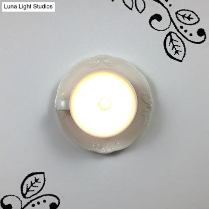 DecorBites™ DecorBites™ Modern White Coffee Cup Flushmount Light - 1 Head Gypsum LED Ceiling Fixture