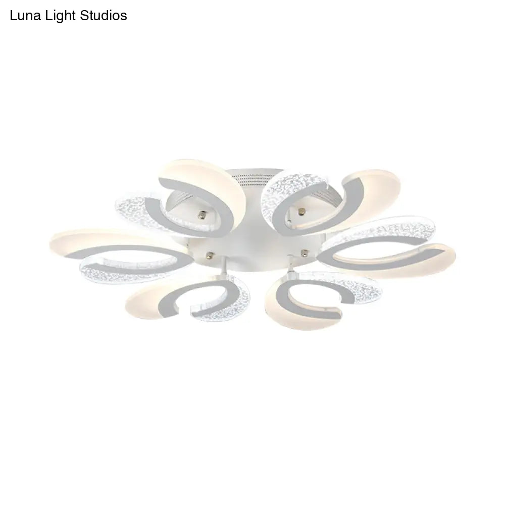 DecorBites™ DecorBites™ Modern White Coral LED Ceiling Lamp with Acrylic Shade - Stylish Semi Flush Light (4/6/12 Lights, Warm/White Light)