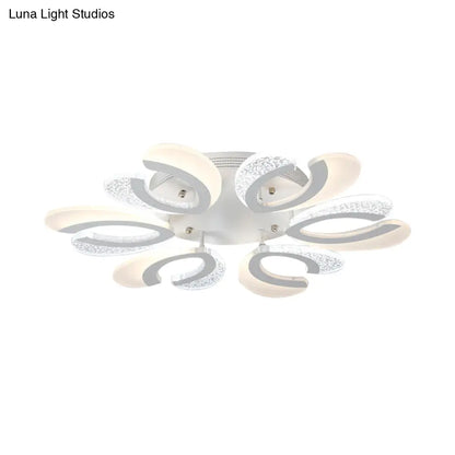 DecorBites™ DecorBites™ Modern White Coral LED Ceiling Lamp with Acrylic Shade - Stylish Semi Flush Light (4/6/12 Lights, Warm/White Light)