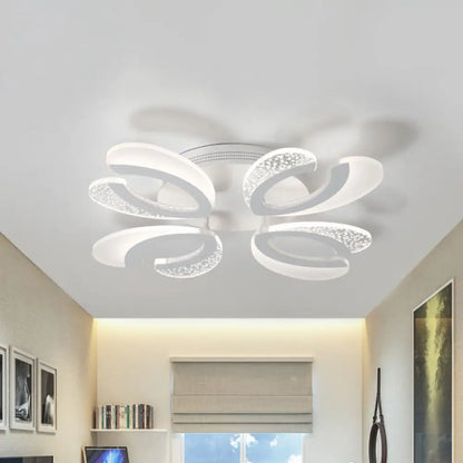 DecorBites™ DecorBites™ Modern White Coral LED Ceiling Lamp with Acrylic Shade - Stylish Semi Flush Light (4/6/12 Lights, Warm/White Light)