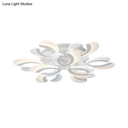 DecorBites™ DecorBites™ Modern White Coral LED Ceiling Lamp with Acrylic Shade - Stylish Semi Flush Light (4/6/12 Lights, Warm/White Light)