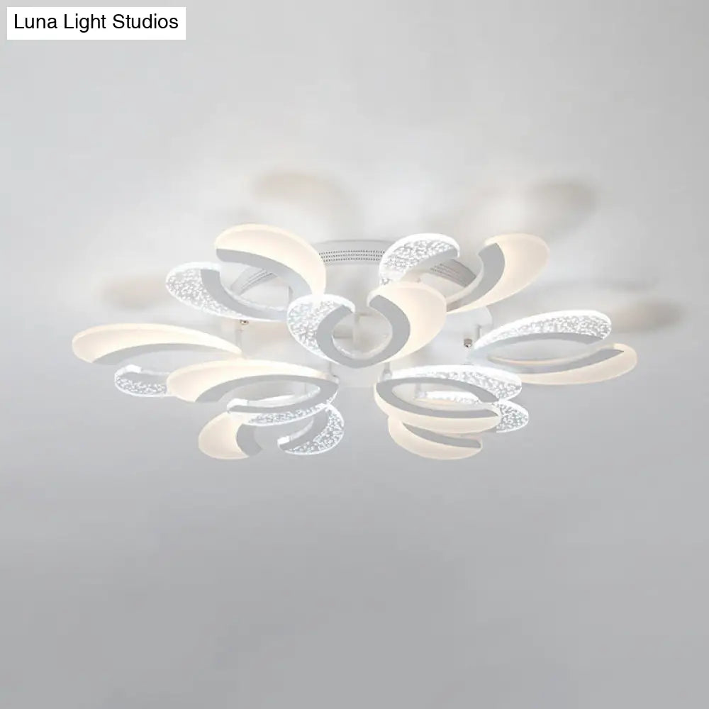 DecorBites™ DecorBites™ Modern White Coral LED Ceiling Lamp with Acrylic Shade - Stylish Semi Flush Light (4/6/12 Lights, Warm/White Light)