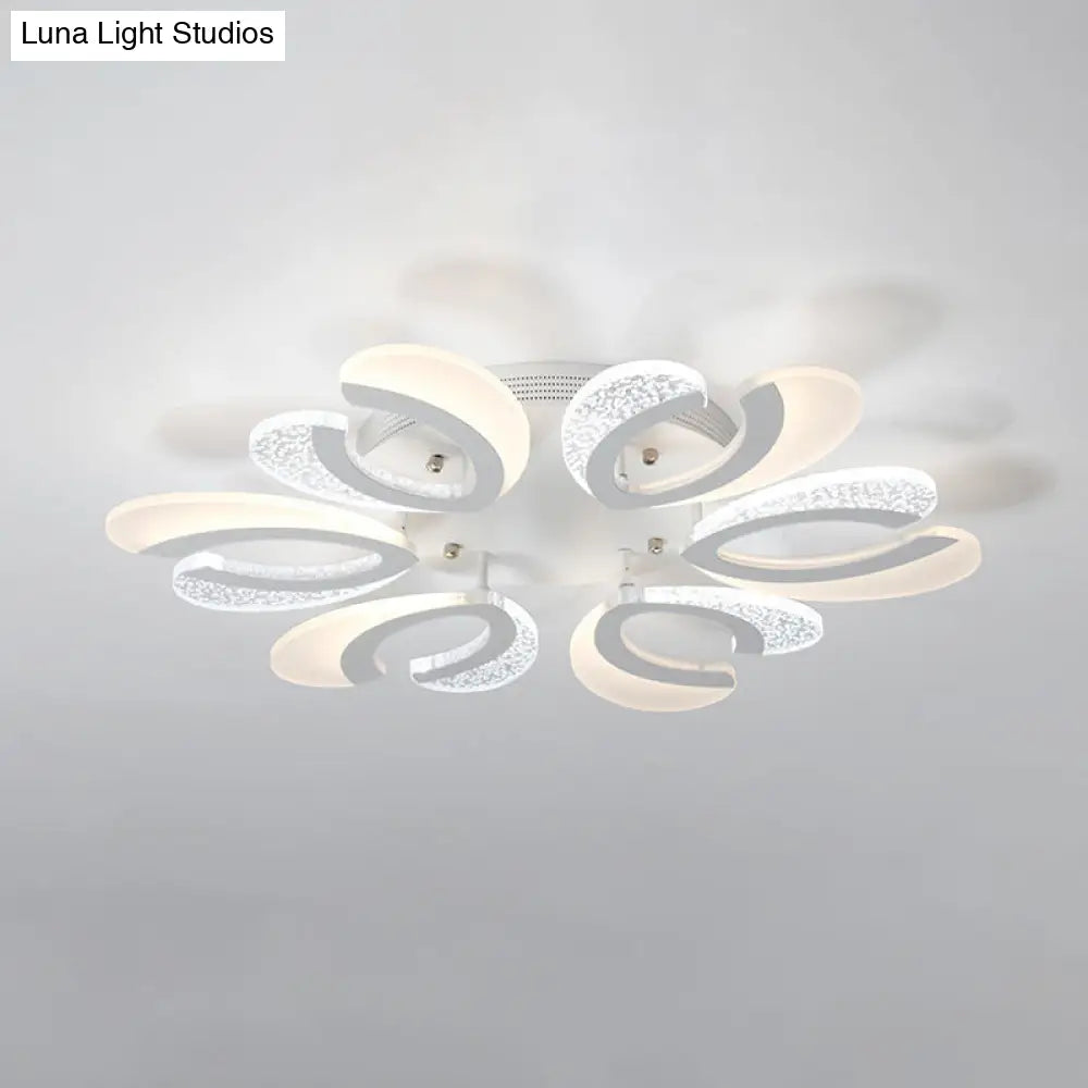 DecorBites™ DecorBites™ Modern White Coral LED Ceiling Lamp with Acrylic Shade - Stylish Semi Flush Light (4/6/12 Lights, Warm/White Light)