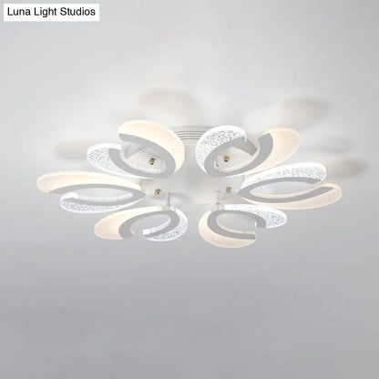 DecorBites™ DecorBites™ Modern White Coral LED Ceiling Lamp with Acrylic Shade - Stylish Semi Flush Light (4/6/12 Lights, Warm/White Light)