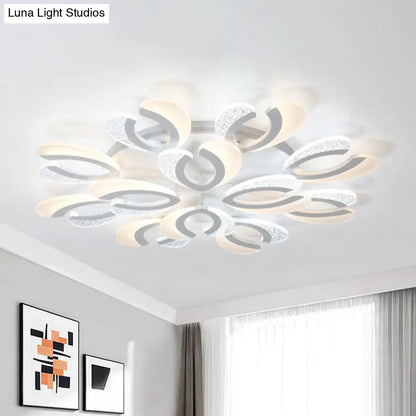 DecorBites™ DecorBites™ Modern White Coral LED Ceiling Lamp with Acrylic Shade - Stylish Semi Flush Light (4/6/12 Lights, Warm/White Light)