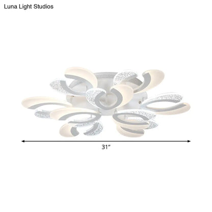 DecorBites™ DecorBites™ Modern White Coral LED Ceiling Lamp with Acrylic Shade - Stylish Semi Flush Light (4/6/12 Lights, Warm/White Light)