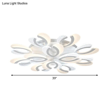 DecorBites™ DecorBites™ Modern White Coral LED Ceiling Lamp with Acrylic Shade - Stylish Semi Flush Light (4/6/12 Lights, Warm/White Light)