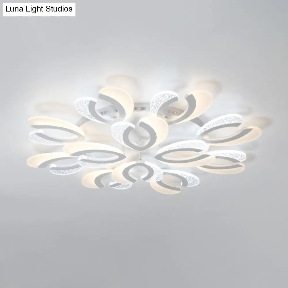 DecorBites™ DecorBites™ Modern White Coral LED Ceiling Lamp with Acrylic Shade - Stylish Semi Flush Light (4/6/12 Lights, Warm/White Light)